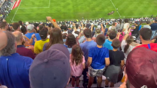 There’s an eagle flying around the stadium 