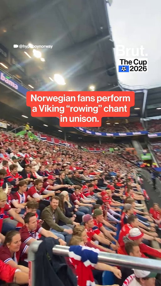 Norway fans are bringing Viking energy to the World Cup.

The Norwegian men’s national football team is returning to the tournament for the first time in 28 years, and supporters have been celebrating with a “rowing” chant performed in unison — a stadium gesture inspired by Viking imagery.

The team has leaned into that theme ahead of the 2026 World Cup, recently releasing a Viking-inspired photoshoot featuring players in historical-style clothing, holding shields and swords beside longboats on a rugged coastal backdrop. The images, photographed by David Yarrow, were intended as a tribute to Norway’s heritage, though they have also sparked debate online over the use of Viking symbolism.

For fans, the “row” chant has become part of the moment: Norway is back on football’s biggest stage, and the Viking roar is already following them there.

#norway #worldcup #worldcup2026 #norwayfootball #vikingchant #footballfans #haaland #odegaard

Video credit: @hypeboynorway via TikTok