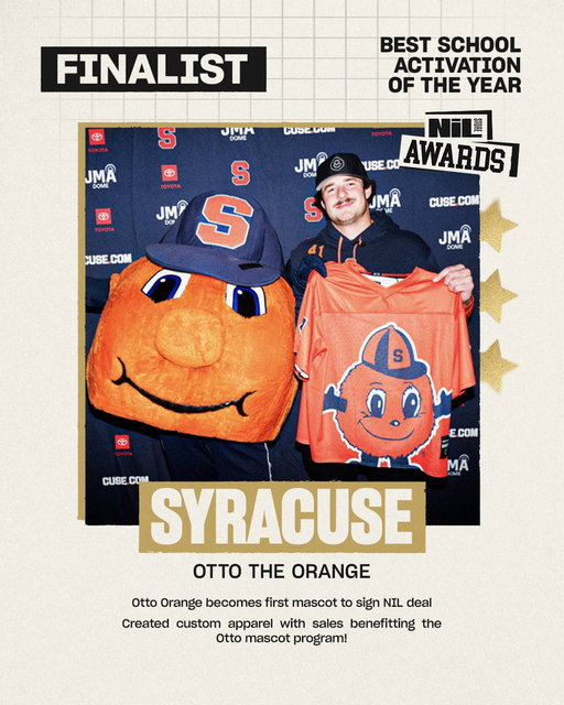 Vote @theottoorange for Best School Activation of the Year! 🍊

Voting is open until June 17th! Don’t miss out on showing your orange pride by voting for Otto as the Best School Activation for becoming the first mascot to sign an NIL deal! Link in our bio! 🧡💙 