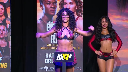 LeAnna Cruz hits 114.6 lbs. Official.

———
THIS SATURDAY | June 13
Main Card | 9pm ET
Prelims | 4:45pm ET
#MVPW04 | ESPN+ 