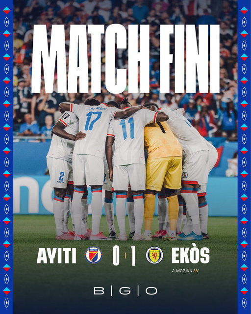 90 minit ap pouse, men sa rive pa fwa mache chache dòmi san soupe. 

Yon premye match ki pa kadre a rezilta nou te espere a men Grenadye yo pral kontinye travay pou pote pi bon rezilta nan match k ap vini yo.

Grenadye yo toujou bezwen lanmou nou, pou kontinye vanse! 
