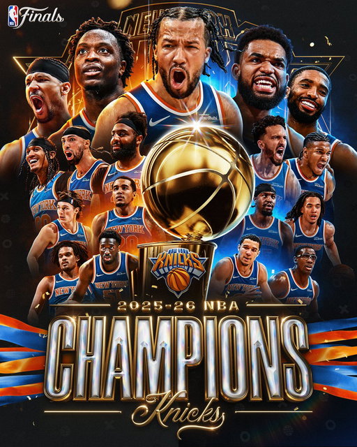 FOR THE FIRST TIME IN 53 YEARS, THE KNICKS ARE NBA CHAMPIONS 🏆

New York defeats San Antonio 4-1 in the NBA Finals, capturing their third championship in franchise history! 