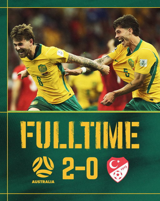 The perfect start to our #FIFAWorldCup campaign 💚💛

⚽ Irankunda 27', Metcalfe 75' 

#Socceroos 