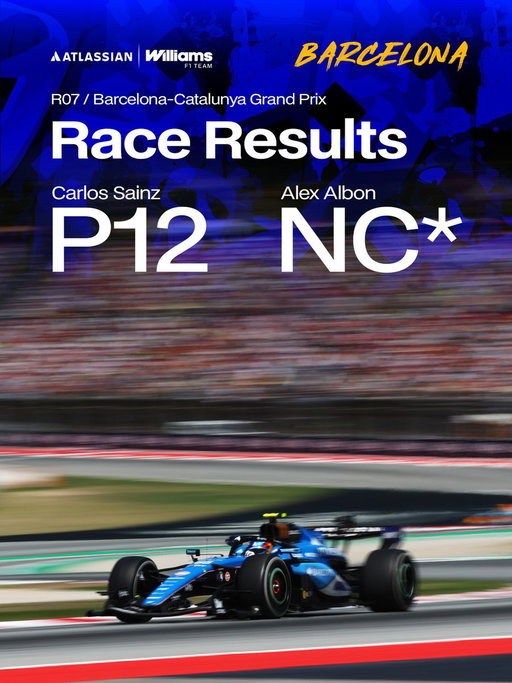 A tough afternoon in Barcelona. 

After the team made changes to Alex's car during the Grand Prix, his result was recorded as not classified.

🤝 Presented by @Atlassian 