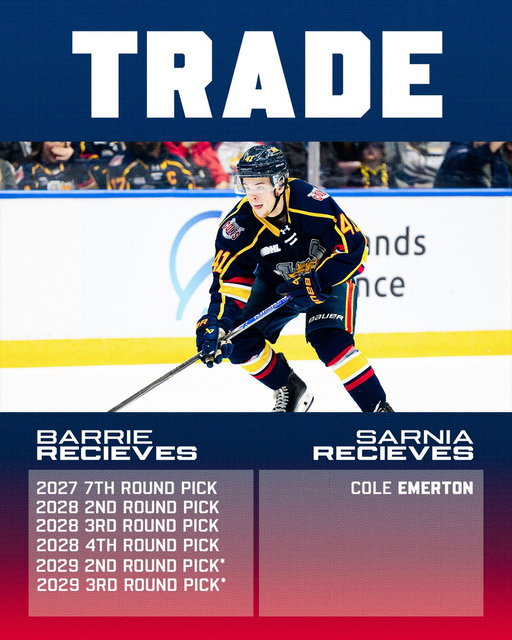 The Colts have acquired future draft picks from the @StingHockey in exchange for defenseman Cole Emerton.

🗞️| Details: https://t.co/i5ULmqEleV 