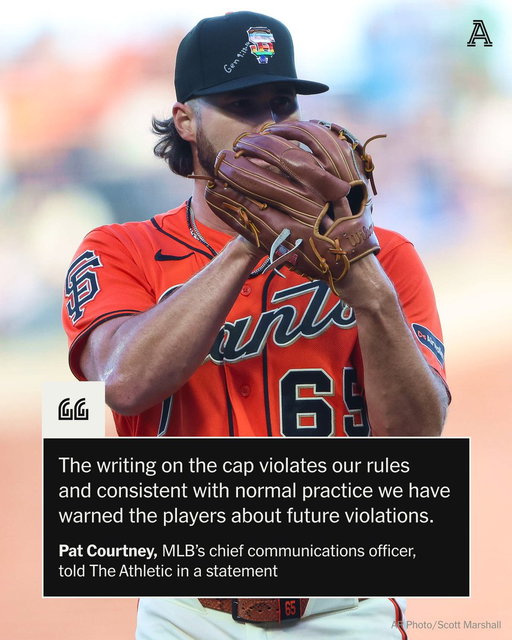 After three San Francisco Giants pitchers appeared in Friday’s game with Bible verses written on their Pride Night caps, MLB issued a warning that similar behavior will not be tolerated.

More details: https://t.co/7HLiCoQMC6 