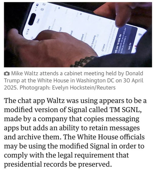 @poordart lol remember Signalgate when Michael Waltz revealed to have some Israeli clone of signal, which archives messages, but contained a misconfig that lead to leaked creds and full chat logs online? Waltz just ended up in a diff job in the admin. Man that was crazy 