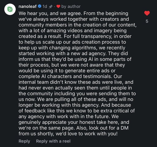 Update: @nanoleaf replied back to a Reel I made about this on Instagram 