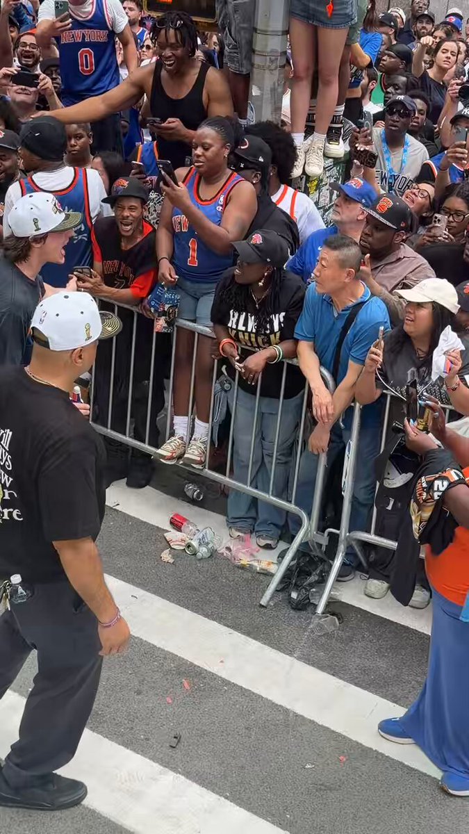Tyler Kolek played in 62 games for the World Champion Knicks this season 

He was mistaken for a fan at the parade anyway  
