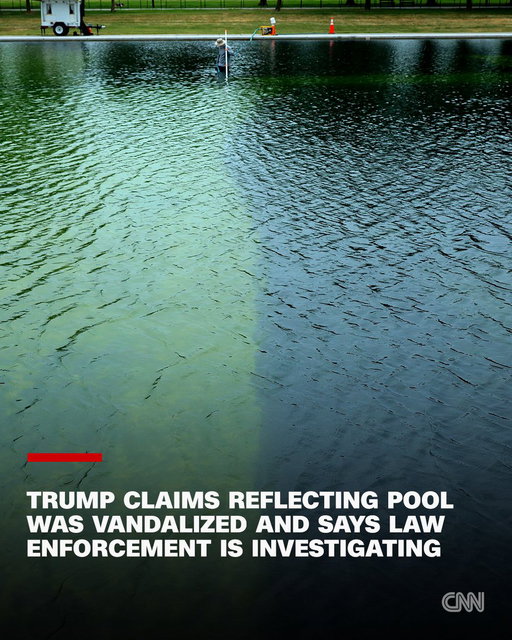 President Donald Trump claimed the Lincoln Memorial Reflecting Pool was intentionally vandalized and said law enforcement is actively investigating, as the administration has scrambled to fix the pool's recent deterioration just days after Trump's nearly $15 million renovation. https://t.co/xjYJWrFjXe