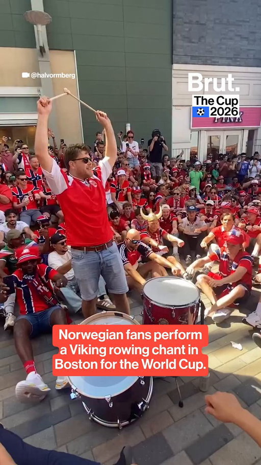 Norwegian fans perform their “Viking Row” chant at a World Cup watch party in Boston.

Supporters moved in unison to mimic rowing a Viking ship as they cheered on Norway during its first World Cup appearance since 1998.

The fan who originally posted the video captioned it “Kok i Boston,” a Norwegian expression meaning the atmosphere in Boston was electric.

Norway opened its tournament with a 4-1 victory over Iraq and will next face Senegal on Monday, June 22, at 8 p.m. ET.

Video: @halvormberg via Instagram with permission

#norway #worldcup #vikingrow #boston #footballfans