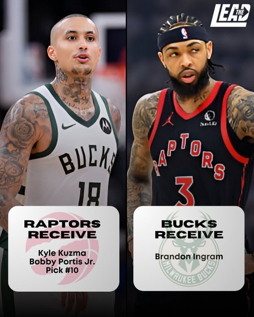 🚨 MOCK TRADE 🚨

A trade with @BucksLead that sees us get the #10 pick in a stacked draft class, along with Kuz and Bobby Portis! They also drag along the Giannis saga for another year because they like the attention.

Thoughts? 🤔

#WeTheNorth 