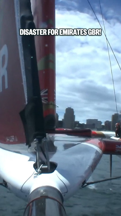 Oh no! 😬

A HUGE nosedive for Emirates GBR which rules them out of Super Sunday in Halifax 😭 Glad to report all athletes onboard are okay!

#SailGP 