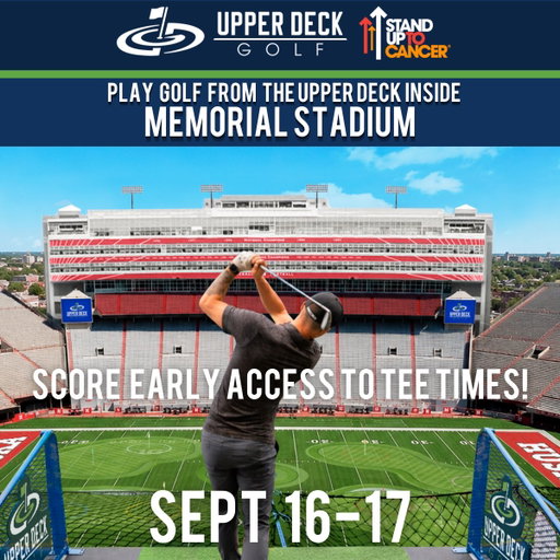 For the first time, Upper Deck Golf is transforming Memorial Stadium into a 9-hole golf course while raising money for
their charitable partner, Stand Up to Cancer! 

Join the Early Access list for the best tee times at the lowest prices before the general public!

⛳️🏟️ https://t.co/yINazyxSjk