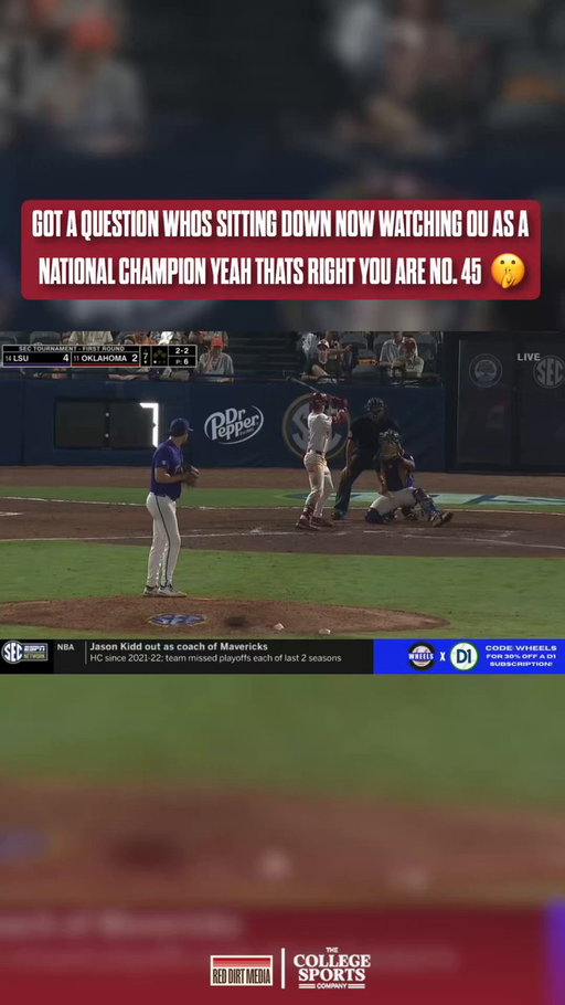 I would like to personally thank that LSU pitcher for lighting the spark… because ever since, OU turned into an absolute problem.

Now he’s gotta sit back and watch OU celebrate as champs 🤫🔥 