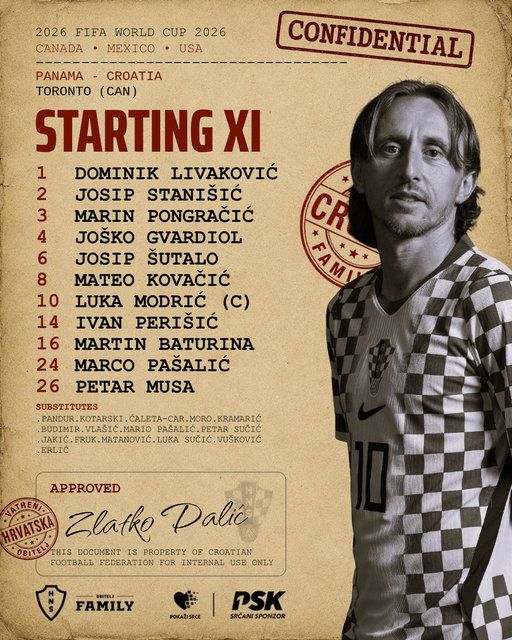 1⃣1⃣ starters, millions who believe! 🇭🇷🇵🇦 #PANCRO

#WorldCup | #PokažiSrce | #HrabarBroj | #Family | #Vatreni❤️‍🔥 