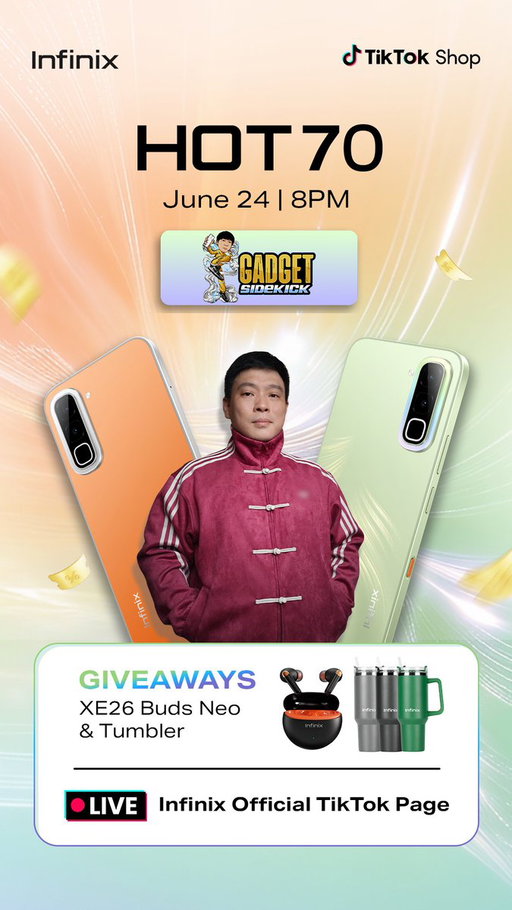 I will be going live later sa Tiktok Shop ni @infinixph

Lets talk about their latest lineup Infinix HOT 70 and what are the features to look forward to. Plus giveaways, vouchers and coupons exclusive only during my livestream.

See yall laterz!! 

#gadgetsidekick #InfinixHOT70 