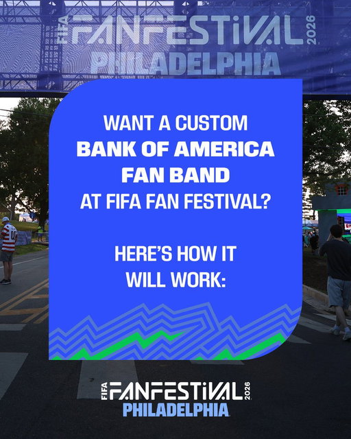 There will now be a time-slot process for fans looking to pick up a Bank of America Fan Band at our FIFA Fan Festival. 
