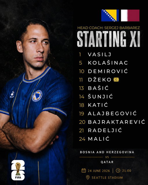 🇧🇦🆚🇶🇦 Jedanaest Zmajeva za utakmicu protiv Katara!

#NFSBiH #zmajevi #FIFAWorldCup2026 #dreambigdreambih 