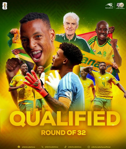 Bafana Bafana enter the history books as they progress to the next round of the FIFA World Cup for the first time ever thanks to a Thapelo Maseko goal in the 2nd half

#BafanaPride #BafanaBafana #FIFAWorldCup 