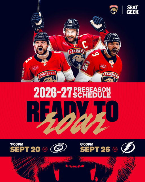 The road to the regular season starts here 🚨

We will face the Carolina Hurricanes and Tampa Bay Lightning in a four-game preseason slate!

📅 Sept. 20 vs. Carolina 
📅 Sept. 22 @ Carolina
📅 Sept. 24 @ Tampa Bay
📅 Sept. 26 vs. Tampa Bay

Full schedule » https://t.co/Kp9nIAxU8m 