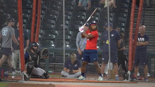Jorvorskie Lane, C/OF

The Arkansas commit is a powerful athlete and righthanded hitter who boasts some of the more enticing bat speed in the prep class.

More on Lane and other MLB Draft Combine standouts:
https://t.co/Bo6vLZ0pz3 