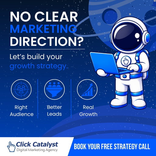 Marketing can be active and still feel scattered. 🧩 Your website, posts, ads, and emails work better when they connect. Click Catalyst helps turn disconnected marketing into one clear growth strategy. 🚀

Let’s build your growth strategy. 