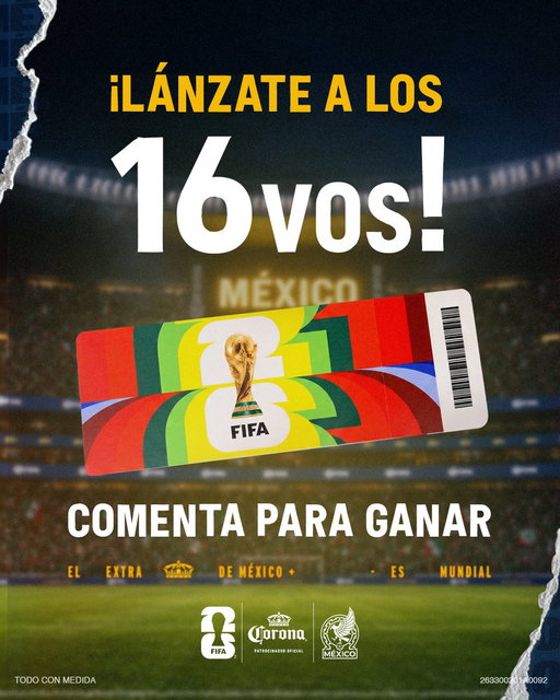 🎟️¡Gana un boleto para los Dieciseisavos de @miseleccionmx!  Comenta este post con el HT #ElExtraDeMéxicoEsMundial. Quien más comentarios haga, gana un pase individual para vivir el partido del martes 30 de junio en el Estadio Ciudad de México. 🇲🇽⚽

TYC: https://bit.ly/4uWof3q 