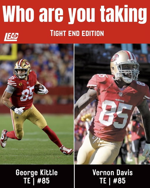 Prime George Kittle or prime Vernon Davis? 🤔 