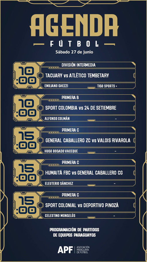 🗓️ #AgendaDelDía en el fútbol paraguayo. 