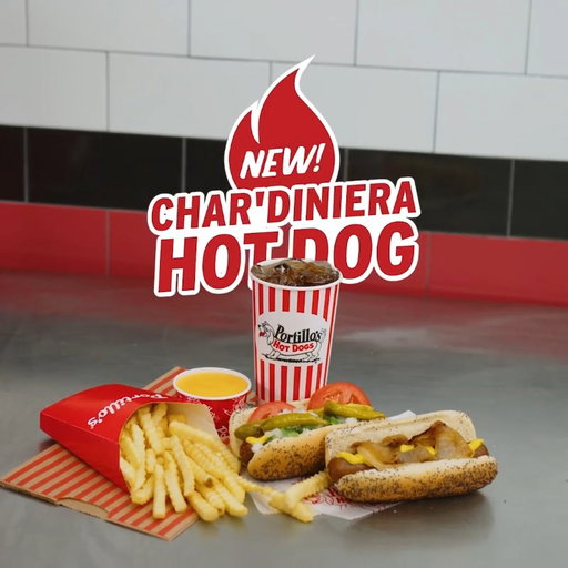 This is the Char'diniera Dog. Char-grilled, spicy, cheesy, and here for a limited time only 🌭​

Available starting tomorrow, 6/30. 