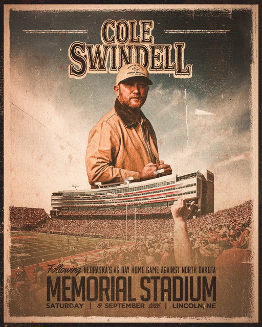 Chillin' it w/ @coleswindell this fall. 

🏟️ Memorial Stadium
🗓️ Sept. 19
🤠 http://go.unl.edu/cm20 