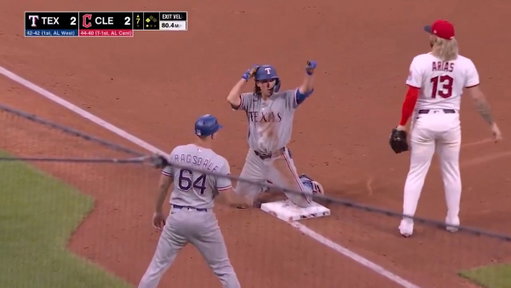 Cam Cauley's first @MLB hit is a triple‼️ #AllForTX 