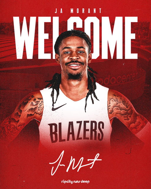 Ja dropping.
 
Welcome to Rip City, Ja Morant! 👏 