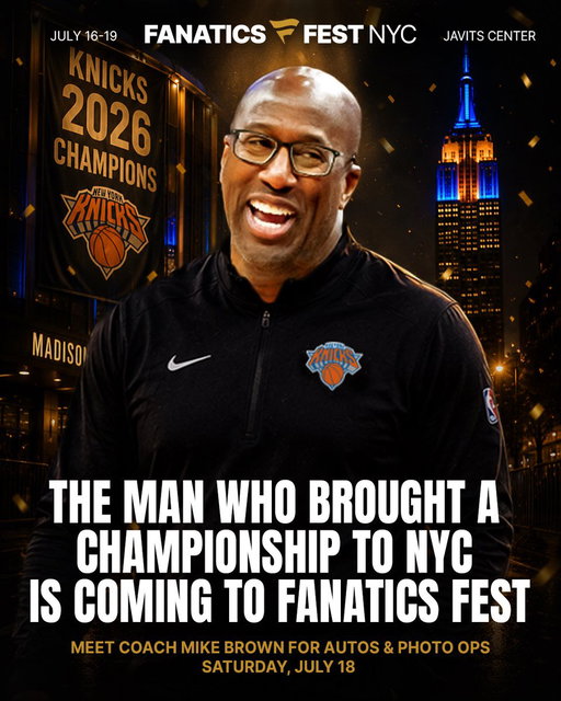 The Knicks takeover at Fanatics Fest just got bigger.

Meet Coach Mike Brown on Saturday, July 18.

🎟️ Buy your tickets today at the link in bio 