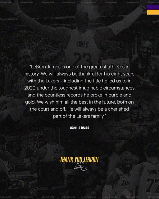Thank you, LeBron 💜💛 