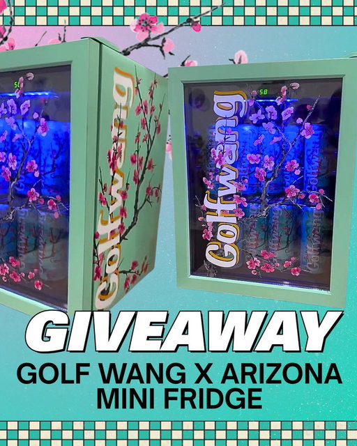 GOLF WANG x ARIZONA MINI FRIDGE GIVEAWAY❄️

Quote this with #AriZonaGolfWang AND follow @drinkarizona for your chance to win 👀 