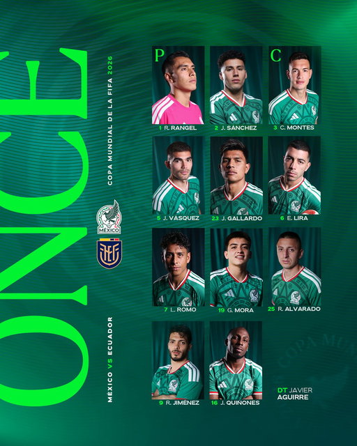 #Alineación 👊

No serán solo once en la cancha, seremos todos. 🙌 ¡VAMOS, JUNTOS! 😎

#SomosMéxico 