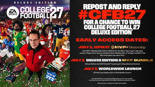 I’ve teamed with @EASportsCollege to give away College Football 27 codes! 

Want in?

Repost, follow us (@allcfbIG) and reply with #CFB27 for a chance to win. 