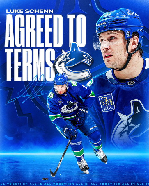 WELCOME BACK, SCHENNER!

General Manager Ryan Johnson announced today that the #Canucks have agreed to terms with defenceman Luke Schenn on a one-year contract worth $2.25M AAV. 