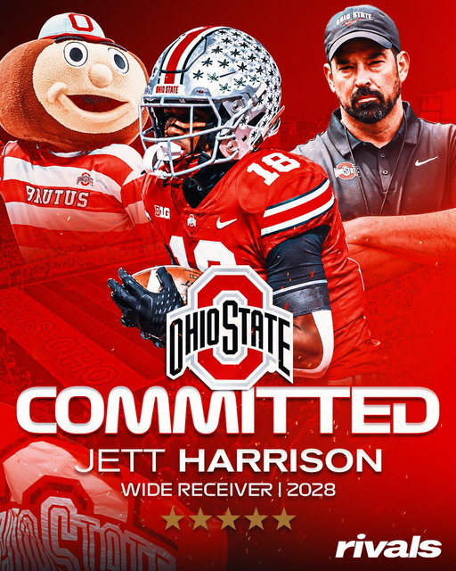 🚨BREAKING🚨 2028 No. 1 overall recruit Jett Harrison has committed to Ohio State, @SWiltfong_ reports🌰

Jett is the younger brother to NFL WR Marvin Harrison. 

Read: https://t.co/IFTHnkYuXP 