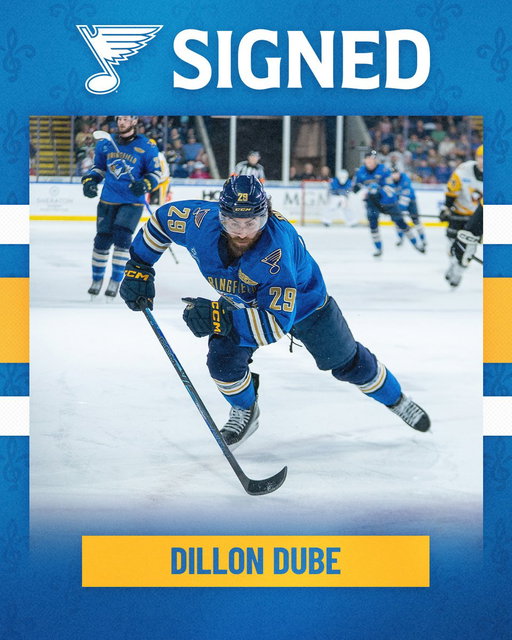 The Blues have signed Dillon Dube to a one-year contract. https://stlblues.me/4gdnuzz 