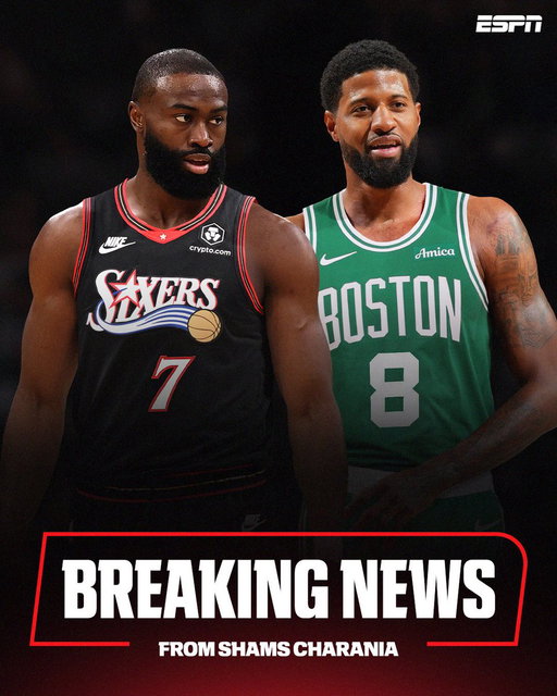 BLOCKBUSTER: The Boston Celtics have agreed to trade Jaylen Brown to the Philadelphia 76ers for Paul George, two first-round picks and two second-round picks, sources tell ESPN. 