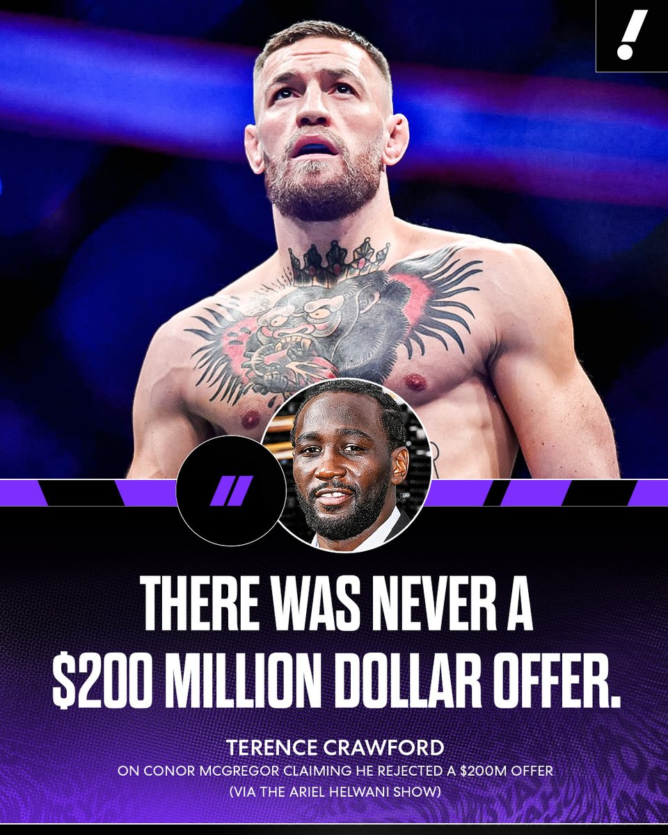 Bud Crawford calls cap on Conor McGregor's claim that he turned down a $200M two-fight boxing/MMA deal 🧢 