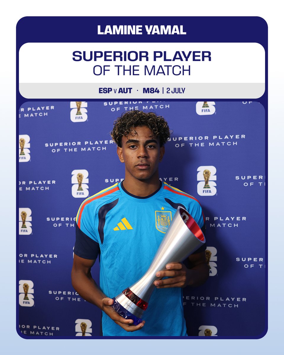 Lamine Yamal takes the honours as your Superior Player of the Match. 

 #FIFAWorldCup #SuperiorPOTM 