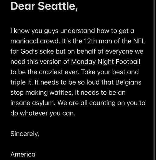 An open letter to everyone in Seattle:

#usmnt 