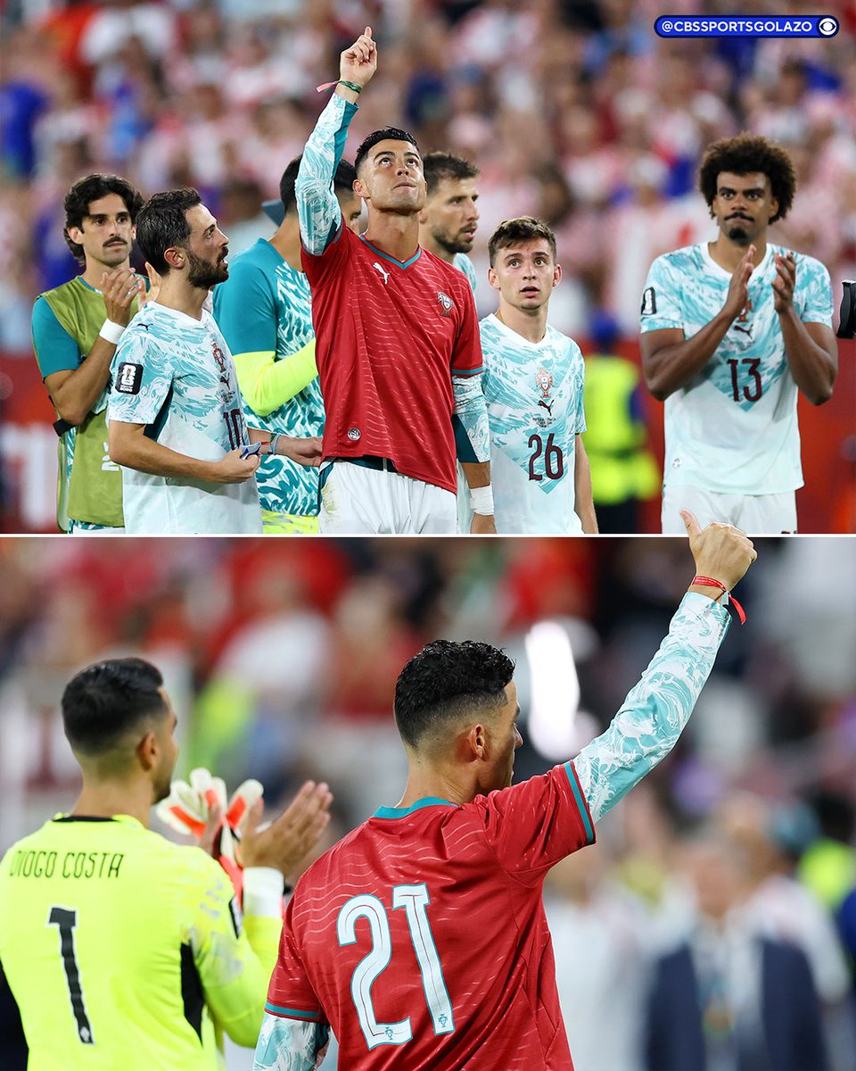 Cristiano Ronaldo wore a ‘21’ shirt following Portugal’s win vs. Croatia to commemorate Diogo Jota, one year on from his passing ❤️‍🩹

A special friendship 🫶🏽🇵🇹 