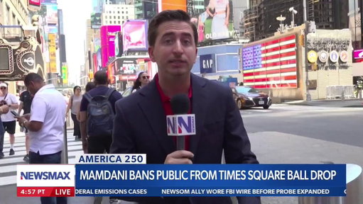 The public is banned - thanks to an order by socialist Mayor Zohran Mamdani - from attending an America 250 ball drop in the heart of NYC. "Rob Schmitt Tonight" producer Brent asked people how they feel about the move. 