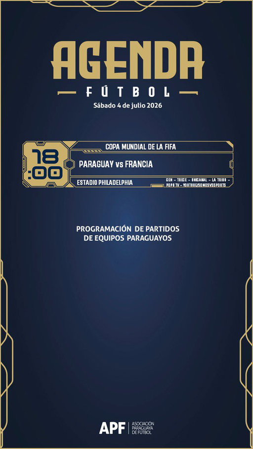 🗓️ #AgendaDelDía en el fútbol paraguayo.

¡Vamos #Albirroja ! 