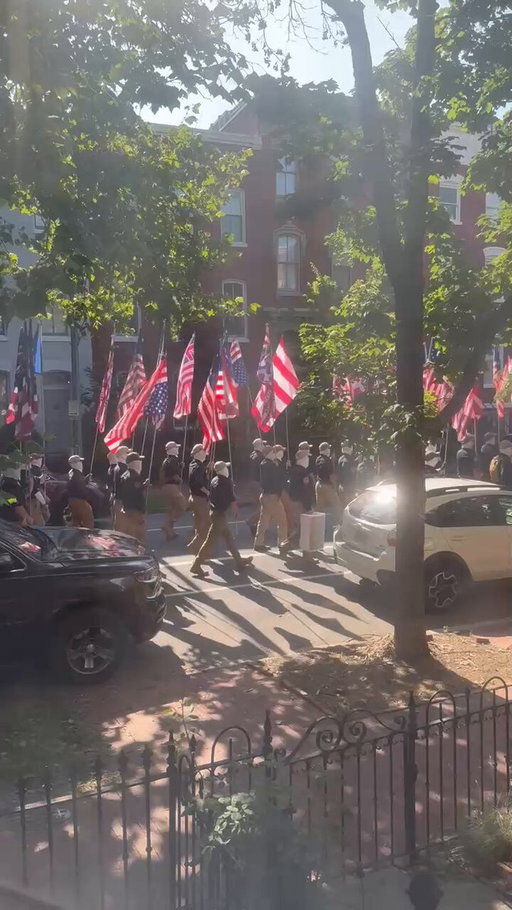 White nationalists are marching down the streets of Washington, D.C. on America's 250th. 